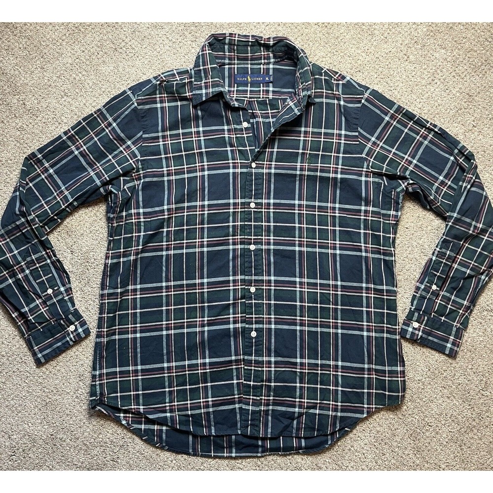 Polo Ralph Lauren Men's Button Up Dress‎ Shirt Multicolor Plaid Extra Large/XL - Picture 2 of 5